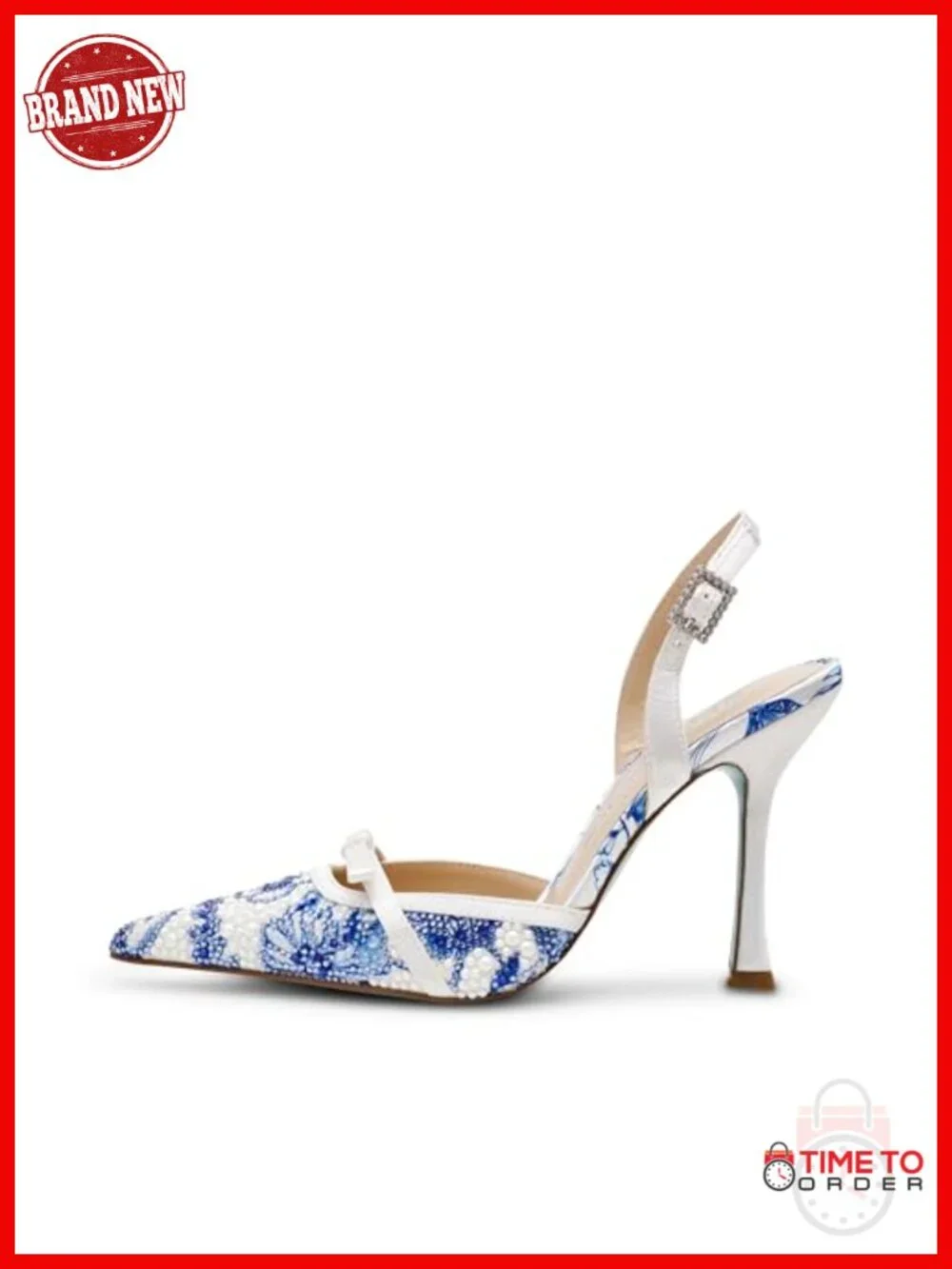 Slingback Pointed Toe Stiletto Heel Pump with Bow